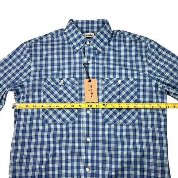 Tom Beckbe Tidewater Checkered Button Down Shirt Short Sleeve- Mens Small- NWT! - Picture 7 of 8